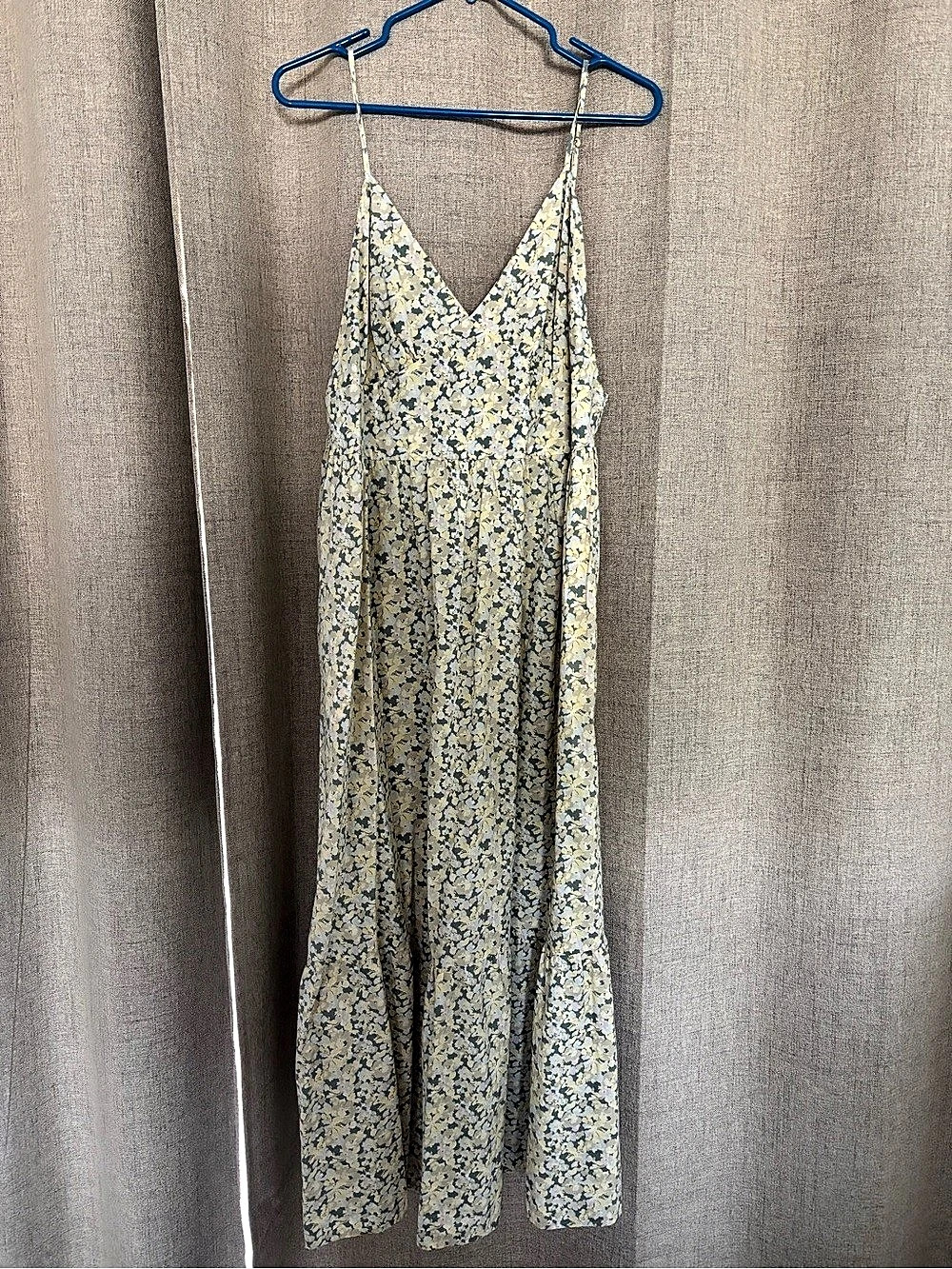Floral Maxi Dress in Blue & Yellow Like New